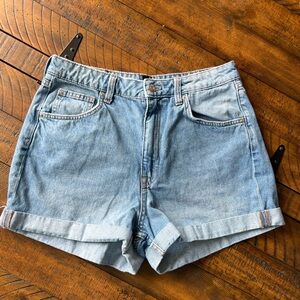 Divided Blue Jean Shorts High-Waisted Cuffed Hem